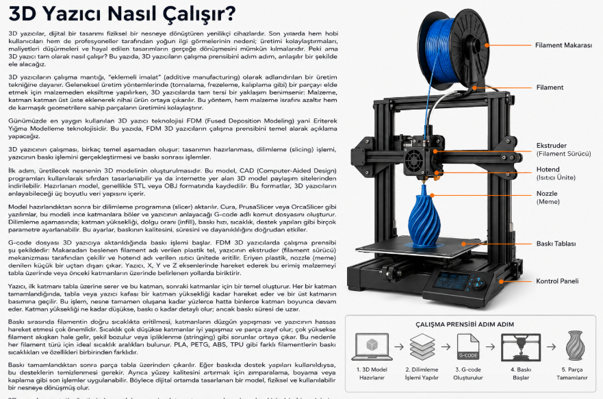3D Yazıcı Nasıl Çalışır?