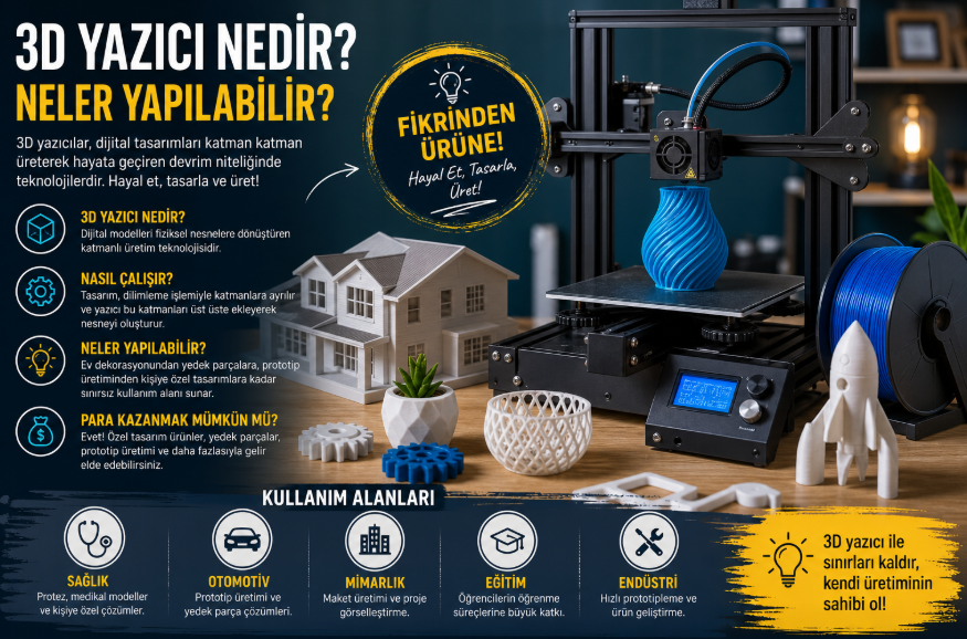 3d yazıcı nedir ve neler yapılabilir?