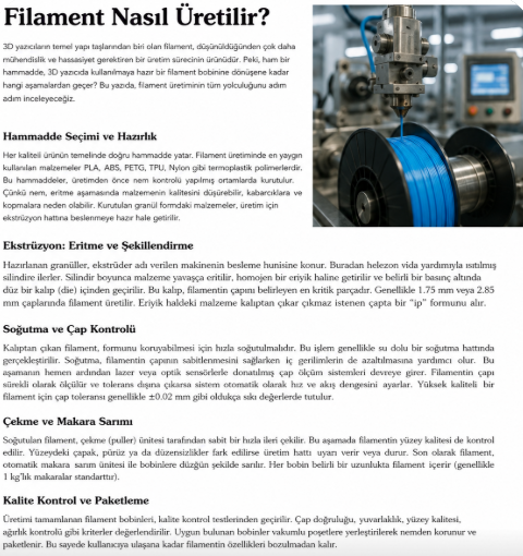 Filament Üretimi Nedir ve Neden Önemlidir?
